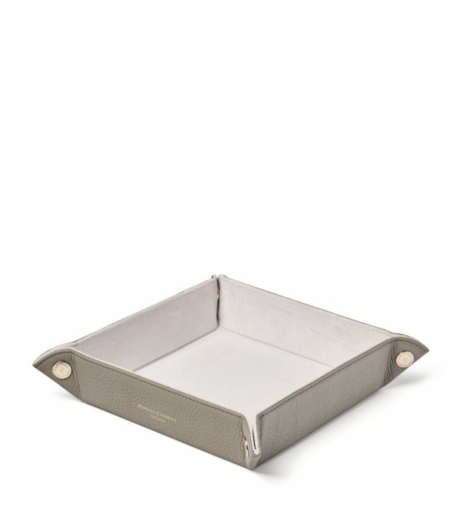 Jewellery Boxes * | Popular Aspinal Of London Medium Leather Tidy Tray (20Cm X 20Cm)