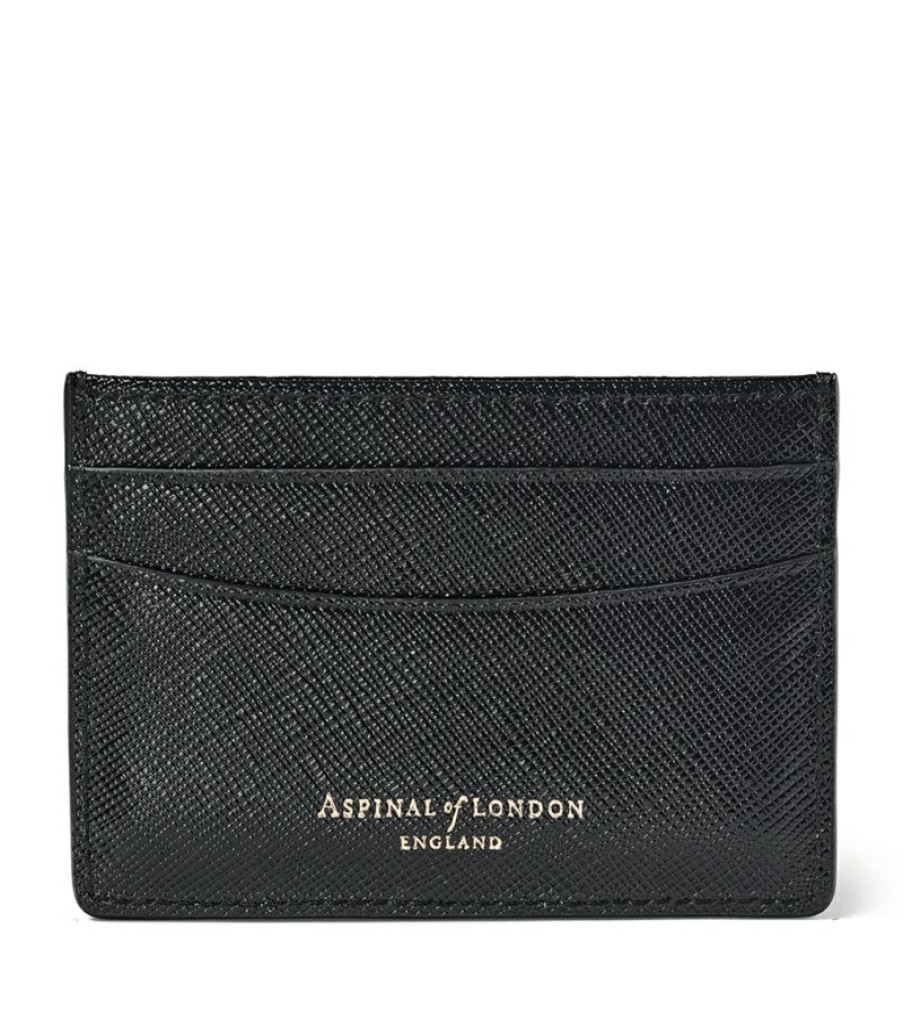 Women * | Quality Guarantee Aspinal Of London Grained Leather Slim Card Holder