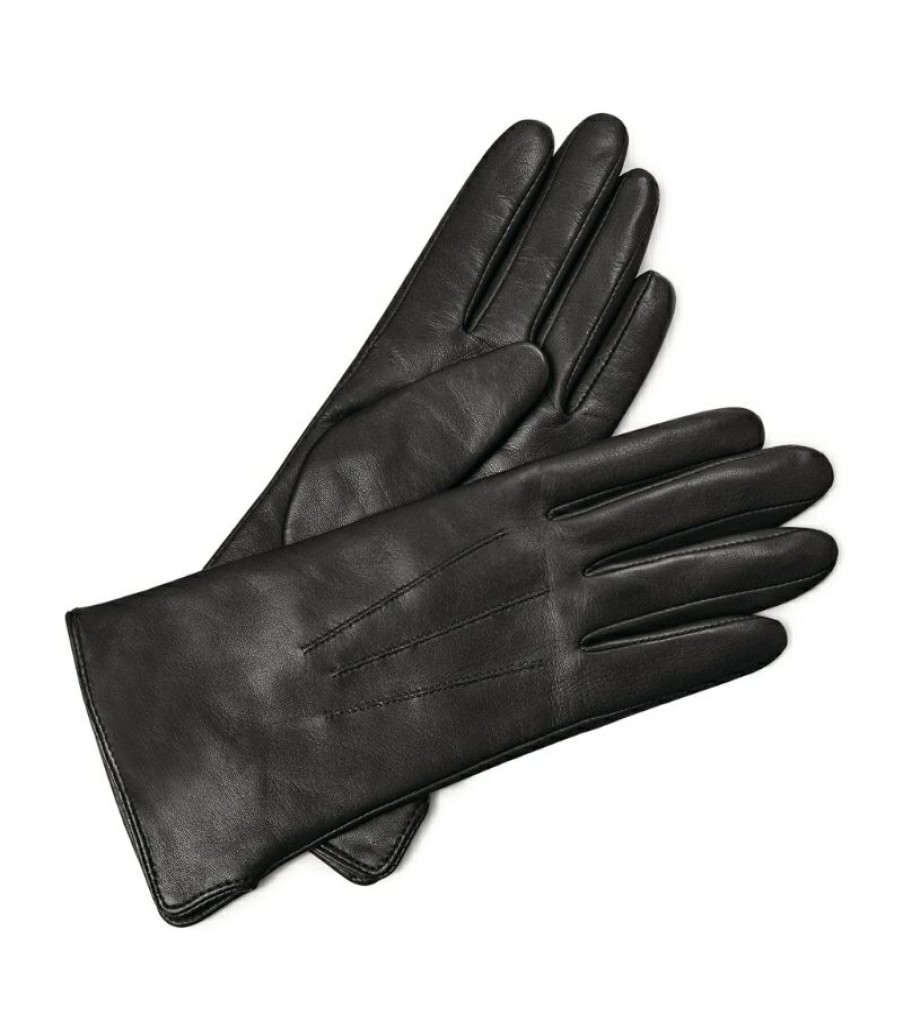 Aspinal Of London * | Quality Guarantee Aspinal Of London Cashmere-Wool-Lined Leather Gloves (Small)