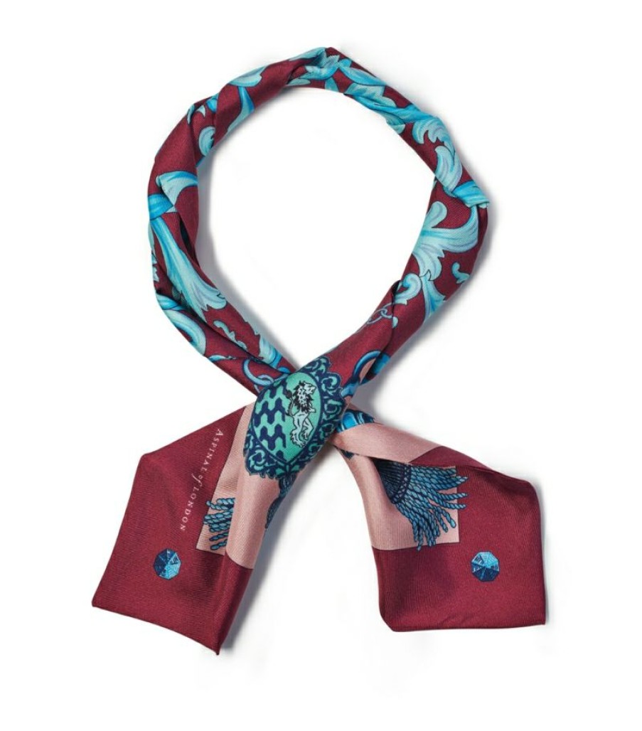 Women * | Promotions Aspinal Of London Signature Silk Slim Neck Scarf