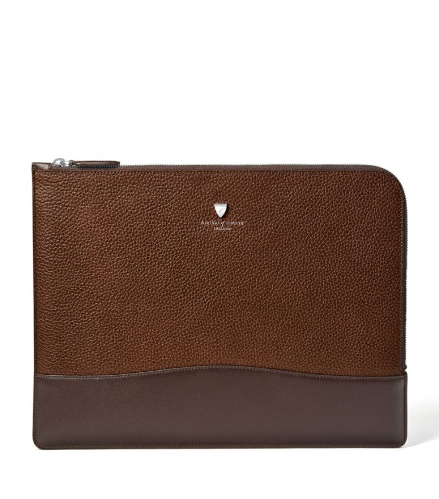 Travel Accessories * | Shoping Aspinal Of London Leather Mount Street Laptop Case