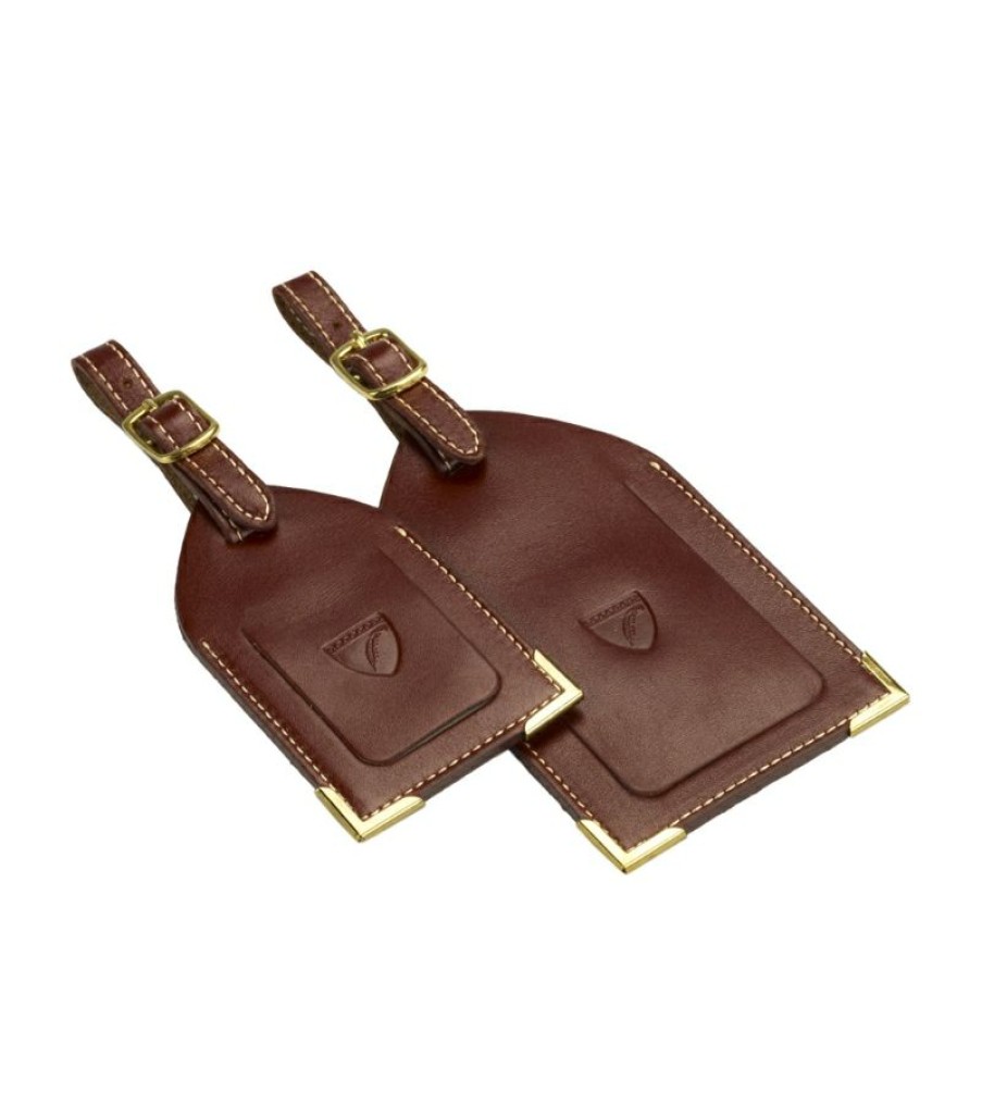 Travel Accessories * | Best-Selling Aspinal Of London Leather Luggage Tags (Set Of 2)