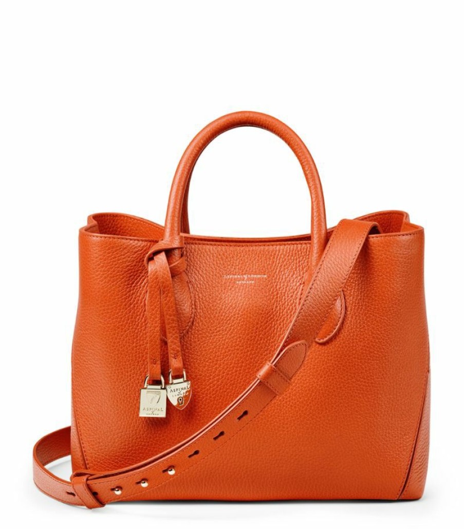 Women * | Quality Guarantee Aspinal Of London Midi Leather London Tote Bag