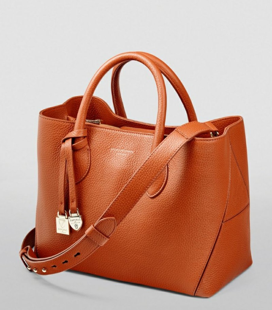 Women * | Quality Guarantee Aspinal Of London Midi Leather London Tote Bag