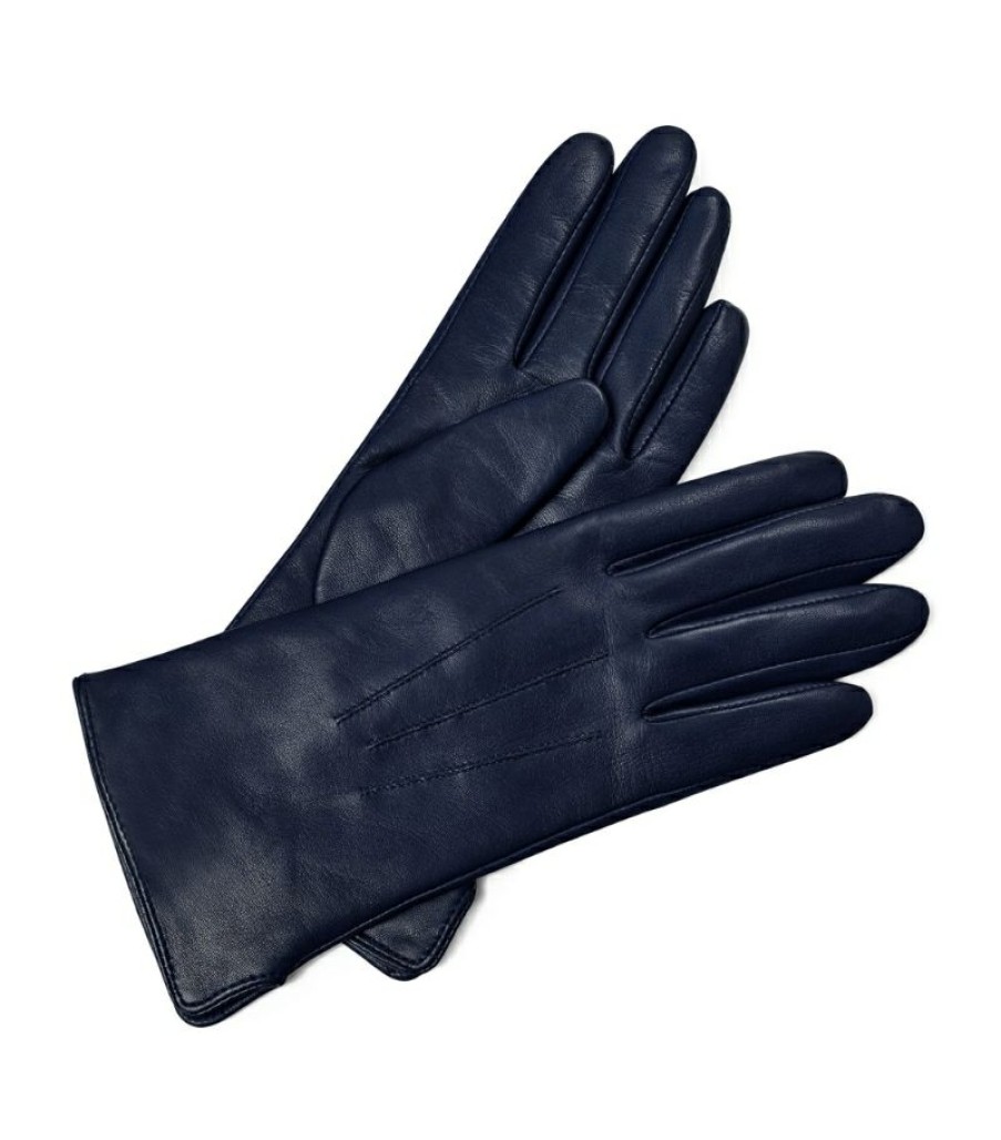 Aspinal Of London * | Reasonable Price Aspinal Of London Wool-Cashmere Lined Leather Gloves (Medium)