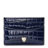 Women * | Best Quality Aspinal Of London Croc-Embossed Slim Card Holder