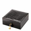 Jewellery Boxes * | Reasonable Price Aspinal Of London Croc-Embossed Leather Watch Roll