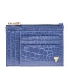 Women * | Bestsellers Aspinal Of London Croc-Embossed Leather Zip-Up Card Holder