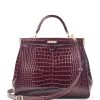 Women * | Reliable Quality Aspinal Of London Small Croc-Embossed Leather Florence Top-Handle Bag