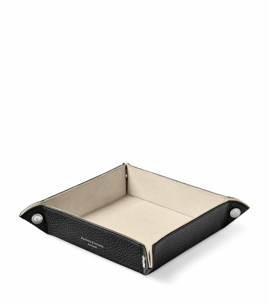 Aspinal Of London * | Featured Aspinal Of London Medium Leather Tidy Tray (20Cm X 20Cm)