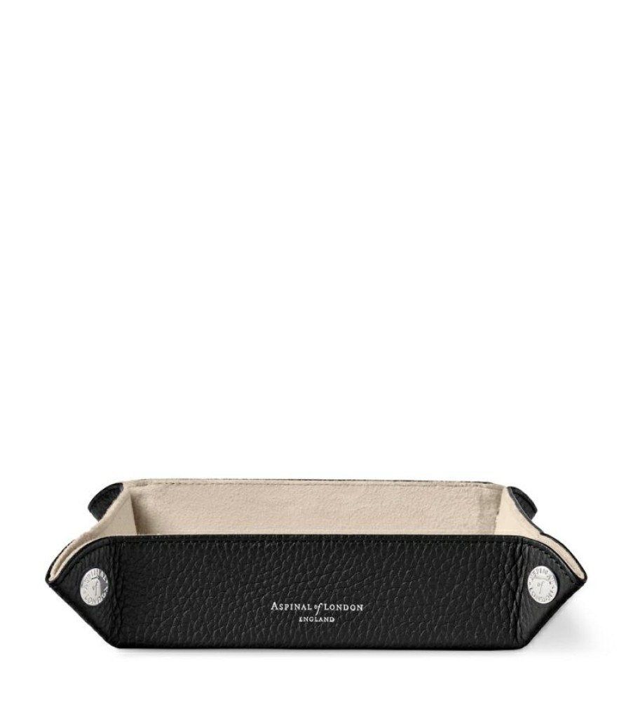 Aspinal Of London * | Featured Aspinal Of London Medium Leather Tidy Tray (20Cm X 20Cm)