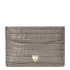 Women * | Hot Sell Aspinal Of London Croc-Embossed Slim Card Holder