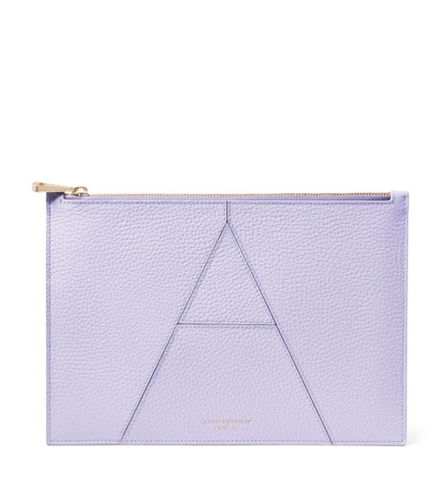 Women * | Outlet Aspinal Of London Large Leather Essential 'A' Pouch