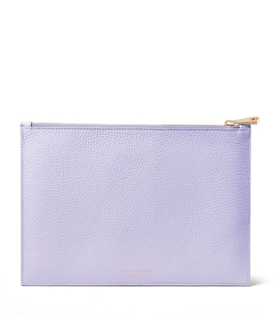 Women * | Outlet Aspinal Of London Large Leather Essential 'A' Pouch