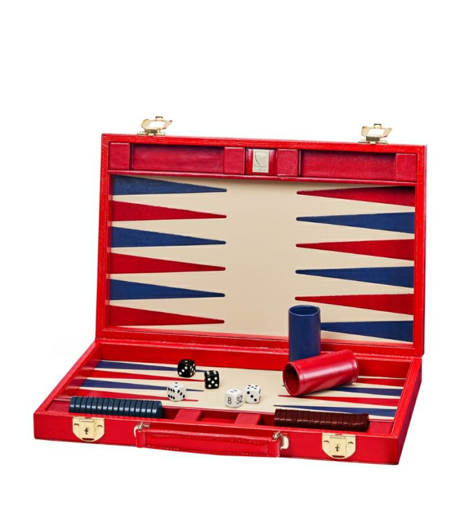 Aspinal Of London * | Flash Sale Aspinal Of London Leather Backgammon Set (38Cm)