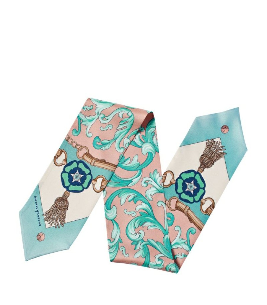 Women * | Promotions Aspinal Of London Silk Signature Slim Neck Scarf