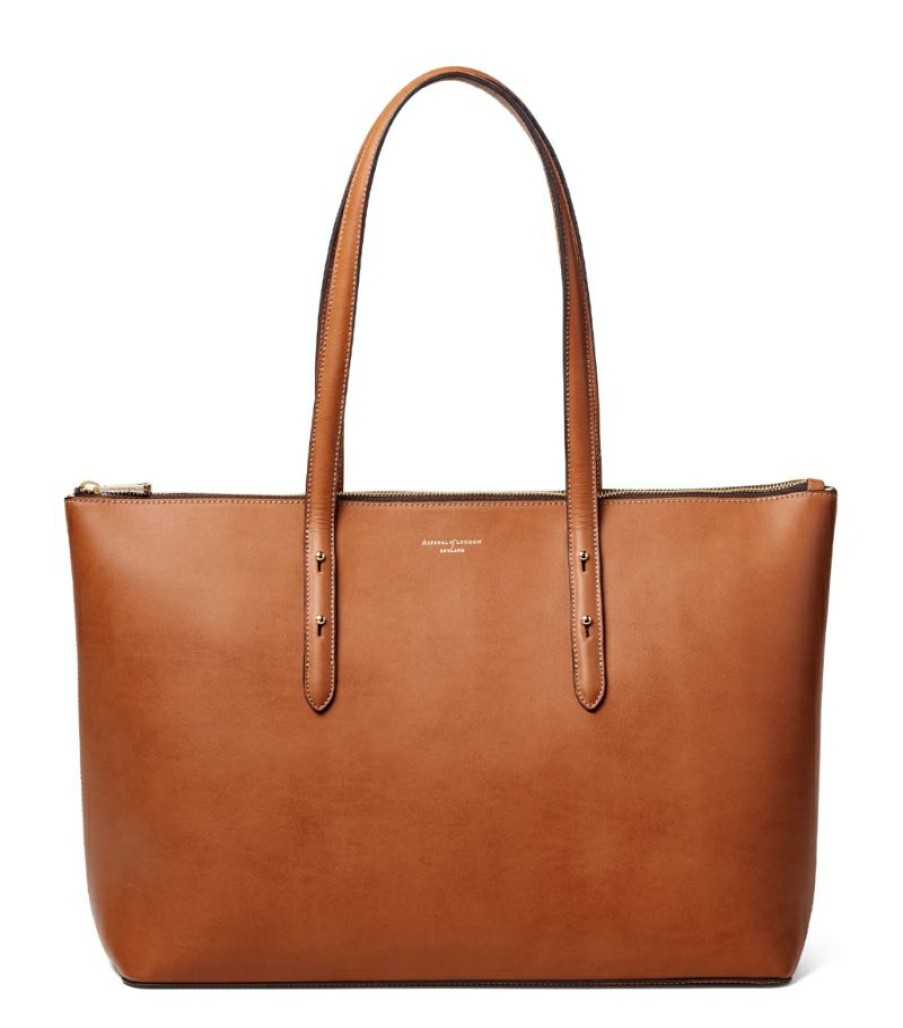 Women * | Special Aspinal Of London Leather Regent Tote Bag