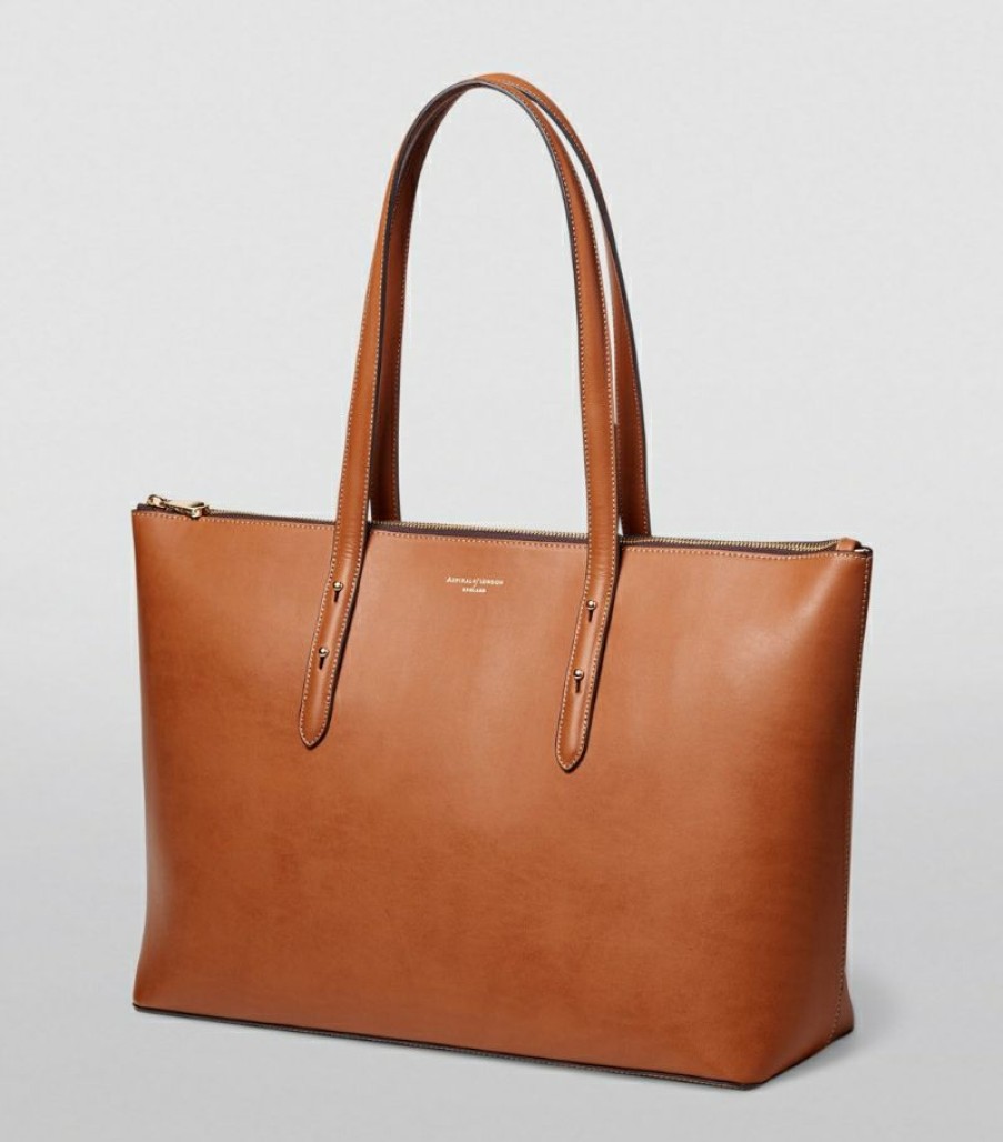 Women * | Special Aspinal Of London Leather Regent Tote Bag