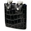 Aspinal Of London * | Shoping Aspinal Of London Croc-Embossed Leather Double Hip Flask