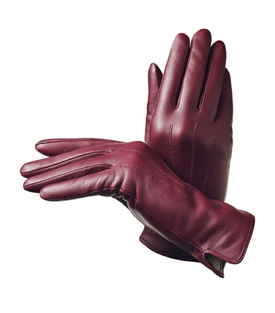 Aspinal Of London * | Classical Aspinal Of London Wool-Cashmere Lined Leather Gloves (Large)