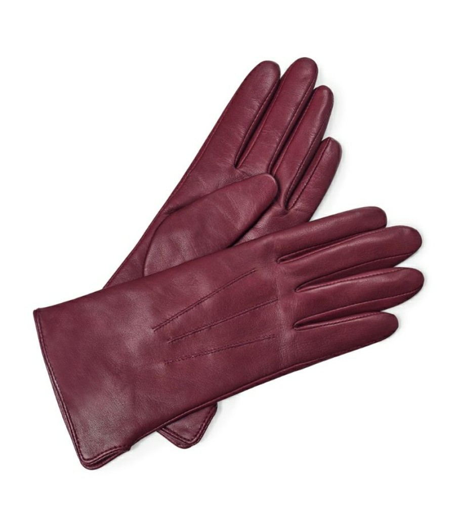 Aspinal Of London * | Classical Aspinal Of London Wool-Cashmere Lined Leather Gloves (Large)