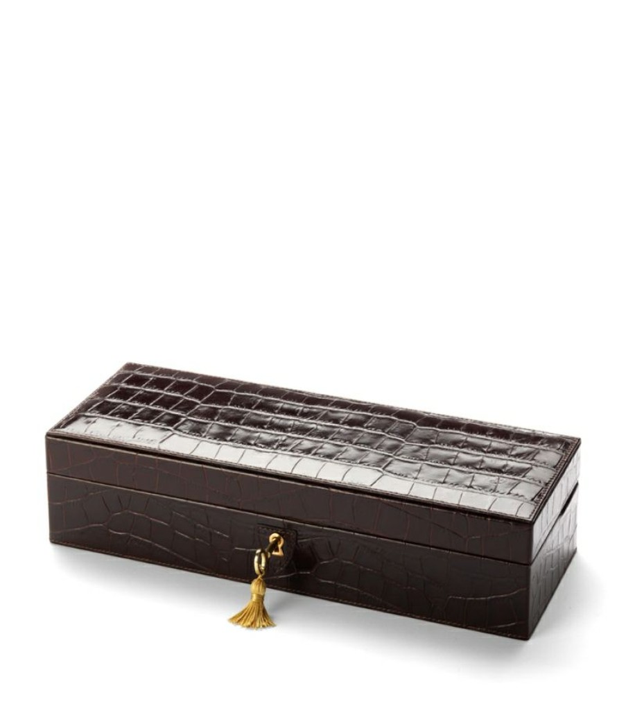 Aspinal Of London * | Quality Guarantee Aspinal Of London Croc Print Watch Box