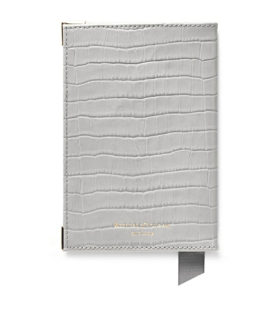 Travel Accessories * | Reliable Quality Aspinal Of London Croc-Embossed Leather Passport Cover