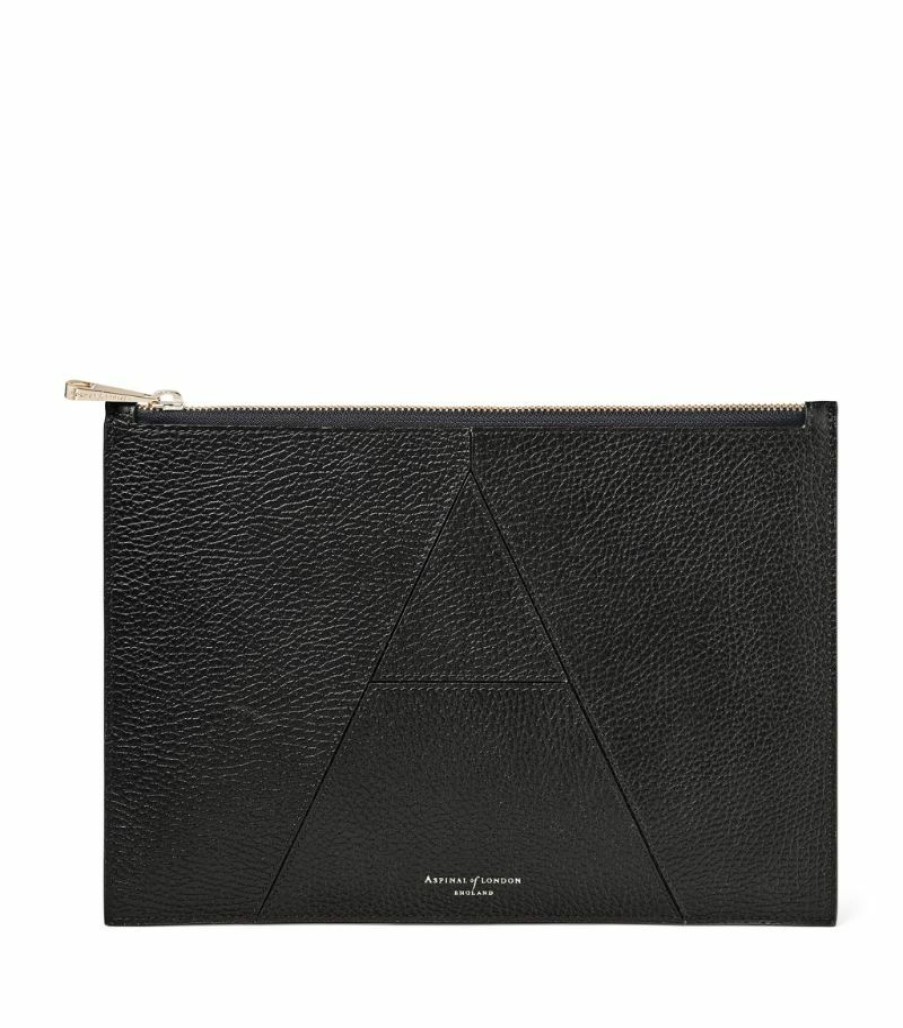 Women * | Popular Aspinal Of London Large Leather Essential 'A' Pouch