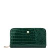 Women * | Promotions Aspinal Of London Croc-Embossed Continental Wallet