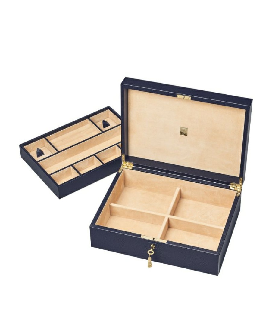 Jewellery Boxes * | Shoping Aspinal Of London Croc-Embossed Grand Luxe Jewellery Box