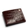 Men * | Quality Guarantee Aspinal Of London Croc-Embossed Leather Bifold Wallet