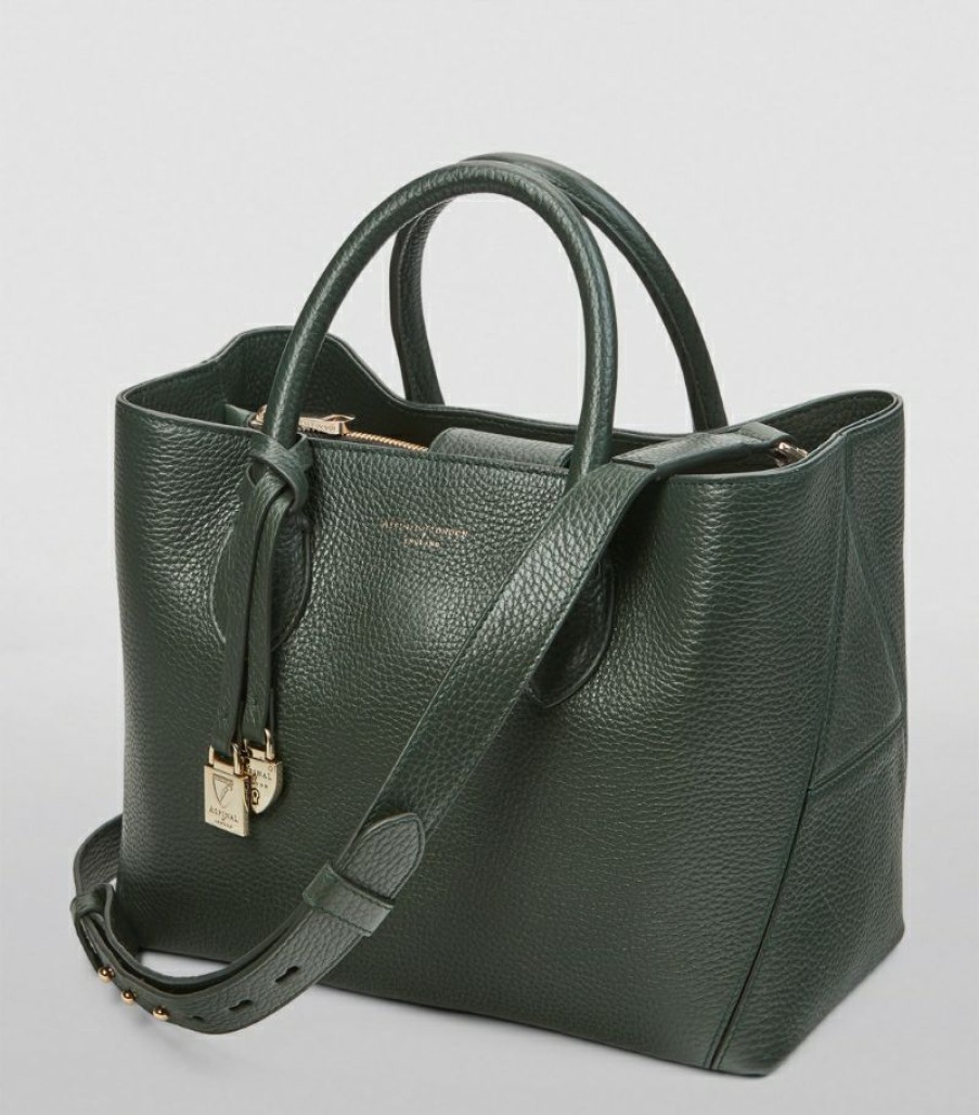 Women * | Best-Selling Aspinal Of London Midi Leather London Tote Bag