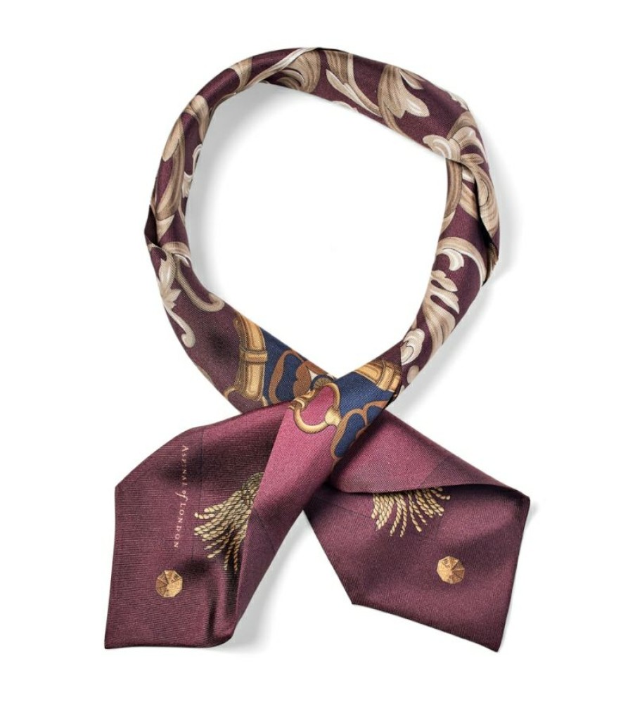 Women * | Reasonable Price Aspinal Of London Silk Signature Slim Neck Scarf