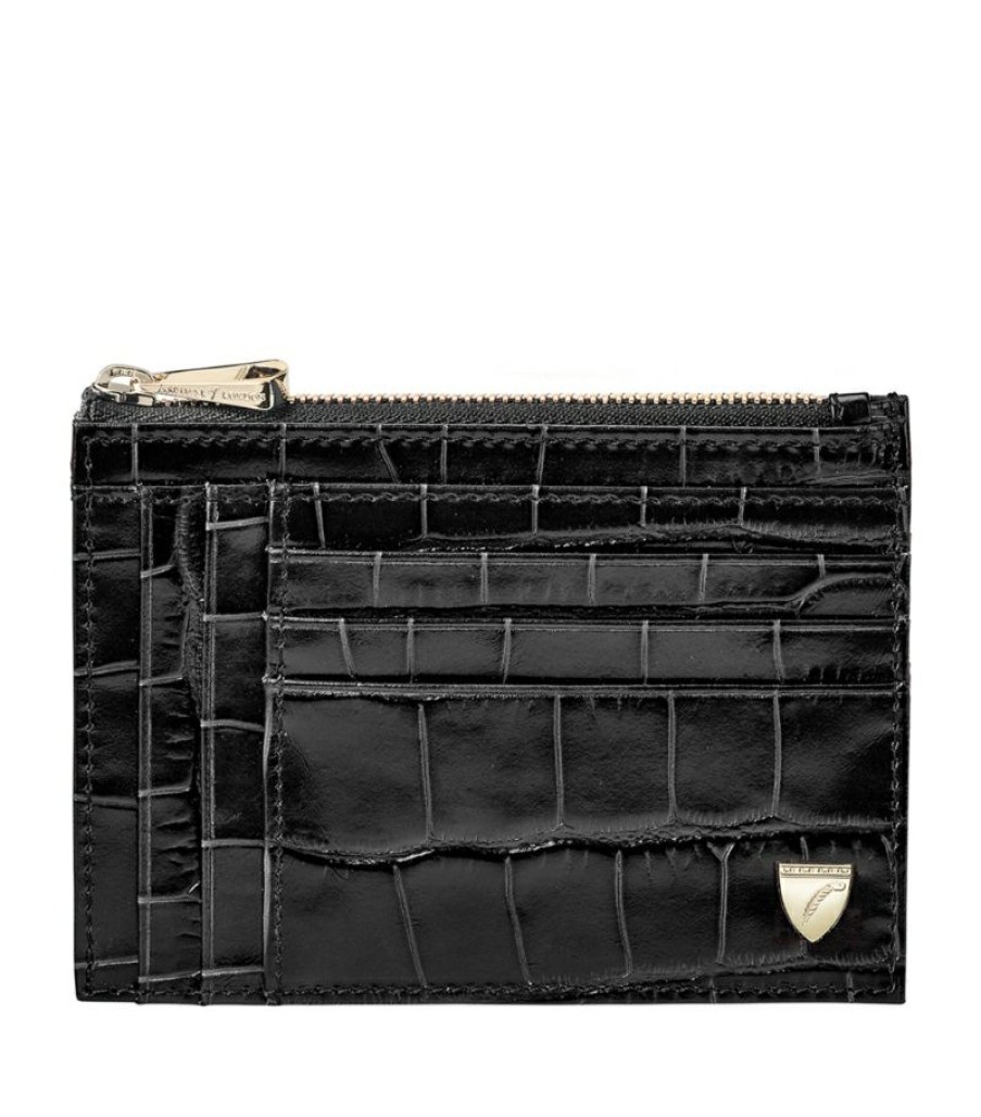 Men * | Hot Sell Aspinal Of London Double-Sided Zipped Card Holder