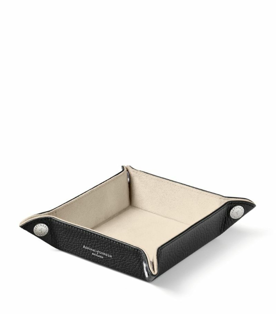 Aspinal Of London * | Best Quality Aspinal Of London Mini Leather Tidy Tray (16Cm X 16Cm)