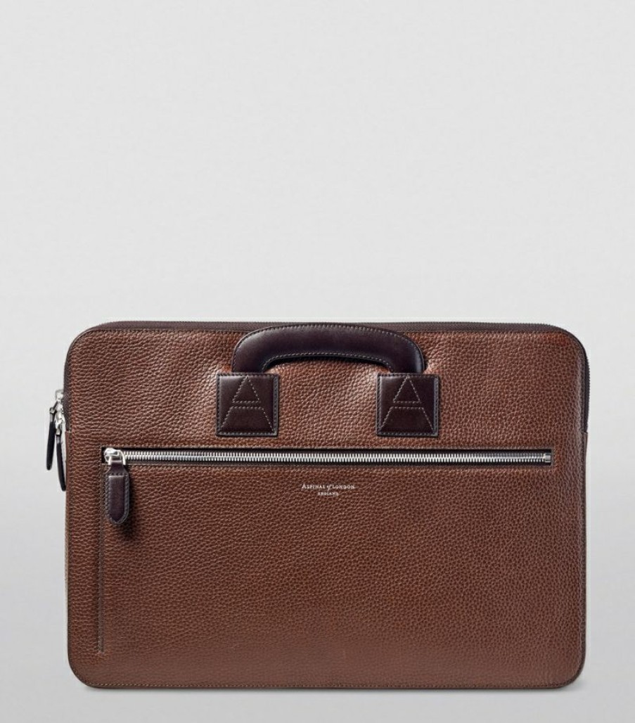 Men * | Crazy Deals Aspinal Of London Leather Connaught Document Briefcase