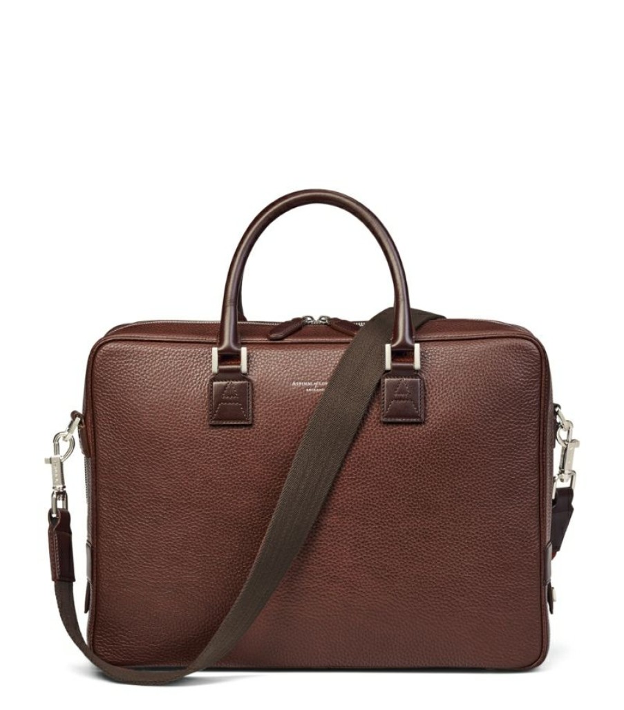 Men * | Featured Aspinal Of London Small Leather Mount Street Bag