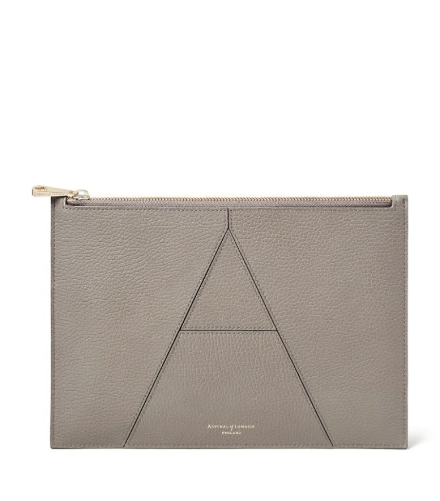 Women * | Featured Aspinal Of London Large Leather Essential 'A' Pouch