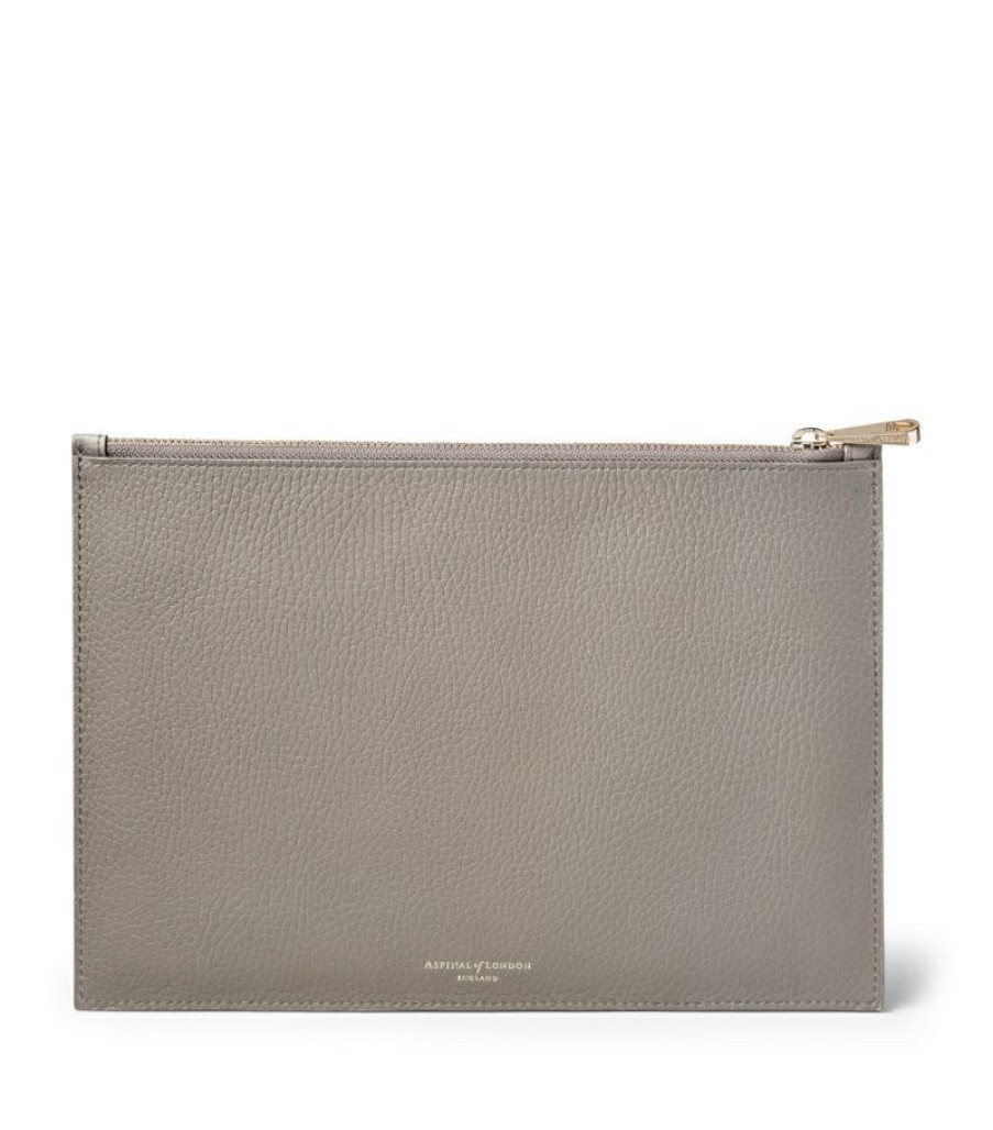 Women * | Featured Aspinal Of London Large Leather Essential 'A' Pouch