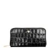 Women * | New Arrivals Aspinal Of London Croc-Embossed Continental Wallet